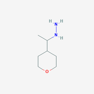 molecular formula C7H16N2O B13239667 [1-(Oxan-4-yl)ethyl]hydrazine 