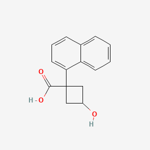 molecular formula C15H14O3 B13239674 (1S,3s)-3-hydroxy-1-(naphthalen-1-yl)cyclobutane-1-carboxylic acid 