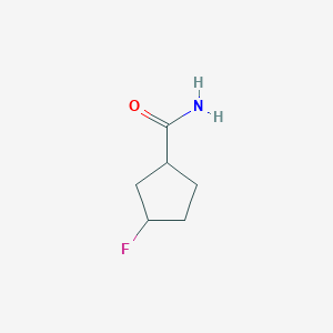 molecular formula C6H10FNO B13239696 3-Fluorocyclopentane-1-carboxamide 