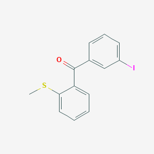 molecular formula C14H11IOS B1323970 3-碘-2'-硫代甲基苯甲酮 CAS No. 890098-53-0