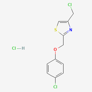 molecular formula C11H10Cl3NOS B13239700 4-(Chloromethyl)-2-[(4-chlorophenoxy)methyl]-1,3-thiazole hydrochloride 
