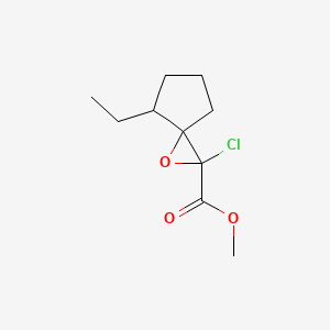 molecular formula C10H15ClO3 B13239708 Methyl 2-chloro-4-ethyl-1-oxaspiro[2.4]heptane-2-carboxylate 