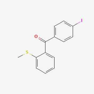 molecular formula C14H11IOS B1323971 4-碘-2'-硫代甲基苯甲酮 CAS No. 890098-55-2