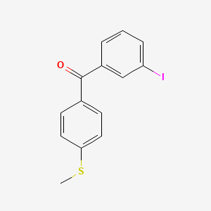 molecular formula C14H11IOS B1323973 3-碘-4'-甲硫基苯甲酮 CAS No. 890098-59-6