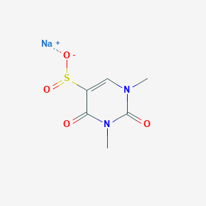 molecular formula C6H7N2NaO4S B13239735 Sodium 1,3-dimethyl-2,4-dioxo-1,2,3,4-tetrahydropyrimidine-5-sulfinate 