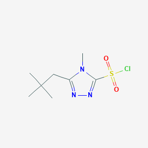 molecular formula C8H14ClN3O2S B13239762 5-(2,2-Dimethylpropyl)-4-methyl-4H-1,2,4-triazole-3-sulfonyl chloride 
