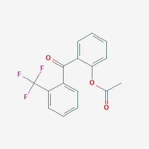 molecular formula C16H11F3O3 B1323978 2-乙酰氧基-2'-三氟苯甲酮 CAS No. 890098-93-8