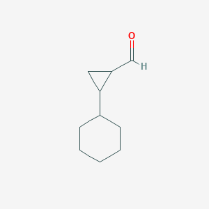 molecular formula C10H16O B13239787 2-Cyclohexylcyclopropane-1-carbaldehyde 
