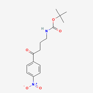 molecular formula C15H20N2O5 B13239789 tert-Butyl N-[4-(4-nitrophenyl)-4-oxobutyl]carbamate 