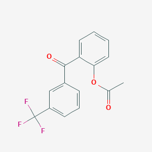 molecular formula C16H11F3O3 B1323979 2-乙酰氧基-3'-三氟基二苯甲酮 CAS No. 890098-95-0