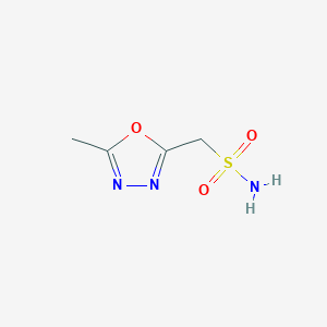 molecular formula C4H7N3O3S B13239793 (5-Methyl-1,3,4-oxadiazol-2-YL)methanesulfonamide 