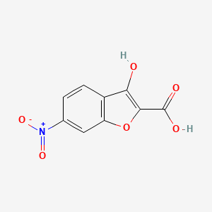 molecular formula C9H5NO6 B13239798 3-Hydroxy-6-nitro-1-benzofuran-2-carboxylic acid 