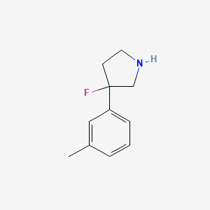 molecular formula C11H14FN B13239829 3-Fluoro-3-(3-methylphenyl)pyrrolidine 