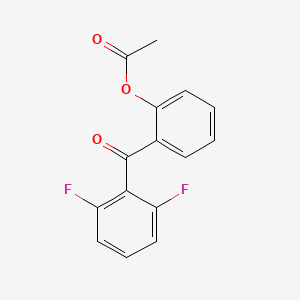 molecular formula C15H10F2O3 B1323984 2-乙酰氧基-2',6'-二氟二苯甲酮 CAS No. 890098-70-1
