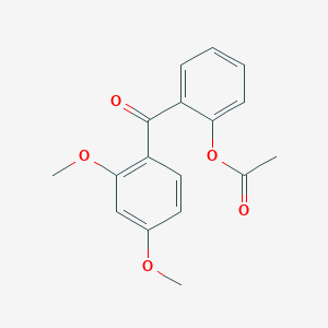 molecular formula C17H16O5 B1323987 2-(2,4-二甲氧基苯甲酰)苯基乙酸酯 CAS No. 890098-90-5