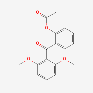 molecular formula C17H16O5 B1323989 2-(2,6-二甲氧基苯甲酰)苯基乙酸酯 CAS No. 890098-94-9