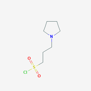 molecular formula C7H14ClNO2S B13239891 3-(Pyrrolidin-1-yl)propane-1-sulfonyl chloride 