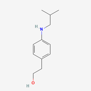 molecular formula C12H19NO B13239914 2-{4-[(2-Methylpropyl)amino]phenyl}ethan-1-ol 