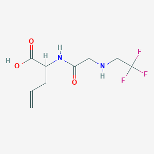 molecular formula C9H13F3N2O3 B13239917 2-{2-[(2,2,2-Trifluoroethyl)amino]acetamido}pent-4-enoic acid 