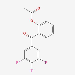 molecular formula C15H9F3O3 B1323992 2-乙酰氧基-3',4',5'-三氟苯基苯酮 CAS No. 890099-18-0