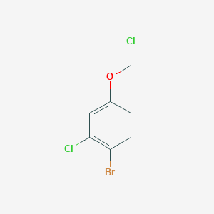 molecular formula C7H5BrCl2O B13239932 1-Bromo-2-chloro-4-(chloromethoxy)benzene 