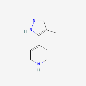 molecular formula C9H13N3 B13239959 4-(4-Methyl-1H-pyrazol-3-yl)-1,2,3,6-tetrahydropyridine 