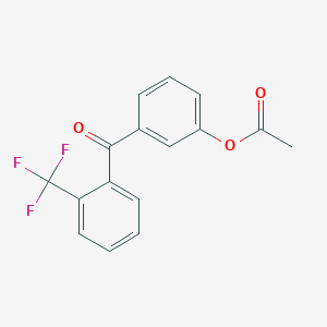 molecular formula C16H11F3O3 B1323997 3-乙酰氧基-2'-三氟苯腙 CAS No. 890099-39-5