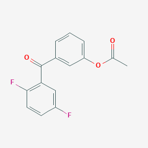 molecular formula C15H10F2O3 B1324001 3-乙酰氧基-2',5'-二氟苯甲酮 CAS No. 890100-16-0
