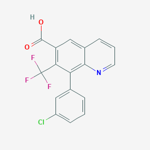 molecular formula C17H9ClF3NO2 B13240019 8-(3-Chlorophenyl)-7-(trifluoromethyl)quinoline-6-carboxylic acid 