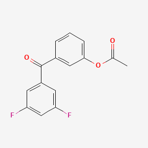 molecular formula C15H10F2O3 B1324004 3-Acetoxy-3',5'-difluorobenzophenone CAS No. 890100-22-8