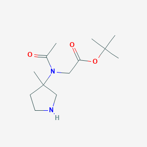 molecular formula C13H24N2O3 B13240064 tert-Butyl 2-[N-(3-methylpyrrolidin-3-yl)acetamido]acetate 