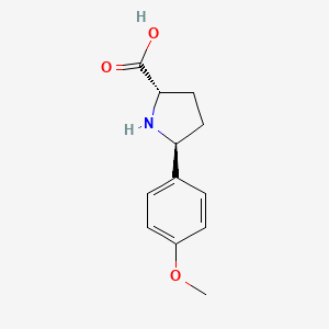 molecular formula C12H15NO3 B13240077 (2S,5S)-5-(4-Methoxyphenyl)pyrrolidine-2-carboxylic acid 