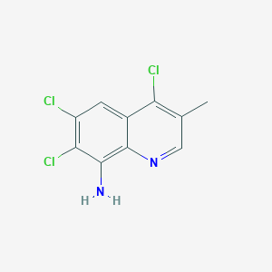 molecular formula C10H7Cl3N2 B13240112 4,6,7-Trichloro-3-methylquinolin-8-amine 