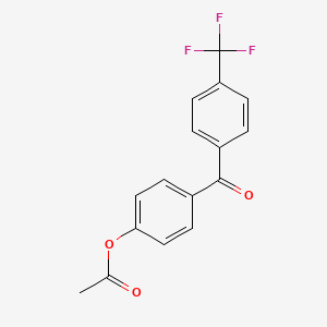 molecular formula C16H11F3O3 B1324014 4-乙酰氧基-4'-三氟甲基苯基苯酮 CAS No. 890099-38-4