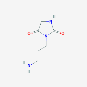 molecular formula C6H11N3O2 B13240147 3-(3-Aminopropyl)imidazolidine-2,4-dione CAS No. 138088-05-8
