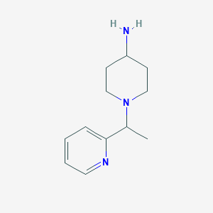 molecular formula C12H19N3 B13240153 1-[1-(Pyridin-2-yl)ethyl]piperidin-4-amine 