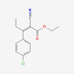 molecular formula C14H14ClNO2 B13240184 Ethyl3-(4-chlorophenyl)-2-cyanopent-2-enoate 