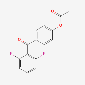 molecular formula C15H10F2O3 B1324019 4-Acetoxy-2',6'-difluorobenzophenone CAS No. 890100-01-3