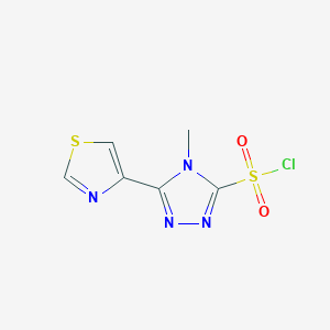 molecular formula C6H5ClN4O2S2 B13240197 4-Methyl-5-(1,3-thiazol-4-YL)-4H-1,2,4-triazole-3-sulfonyl chloride 