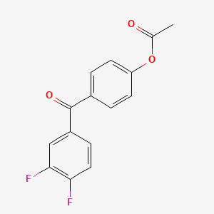 molecular formula C15H10F2O3 B1324020 4-Acetoxy-3',4'-difluorobenzophenone CAS No. 890100-03-5