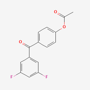 molecular formula C15H10F2O3 B1324021 4-Acetoxy-3',5'-difluorobenzophenone CAS No. 890100-05-7