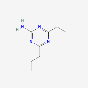 molecular formula C9H16N4 B13240223 4-(Propan-2-yl)-6-propyl-1,3,5-triazin-2-amine 