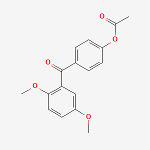 molecular formula C17H16O5 B1324024 4-Acetoxy-2',5'-dimethoxybenzophenone CAS No. 890100-21-7
