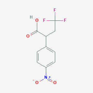 molecular formula C10H8F3NO4 B13240255 4,4,4-Trifluoro-2-(4-nitrophenyl)butanoic acid 