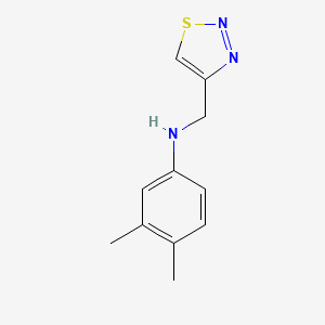 molecular formula C11H13N3S B13240263 3,4-Dimethyl-N-(1,2,3-thiadiazol-4-ylmethyl)aniline 