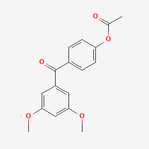 molecular formula C17H16O5 B1324027 4-Acetoxy-3',5'-dimethoxybenzophenone CAS No. 890100-27-3