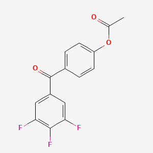 molecular formula C15H9F3O3 B1324028 4-Acetoxy-3',4',5'-trifluorobenzophenone CAS No. 890100-39-7