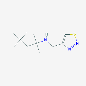 molecular formula C11H21N3S B13240289 (1,2,3-Thiadiazol-4-ylmethyl)(2,4,4-trimethylpentan-2-yl)amine 