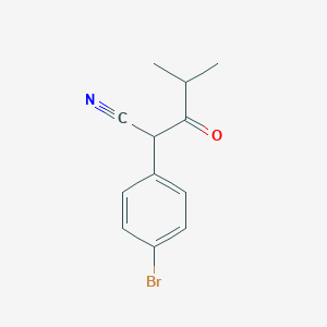 molecular formula C12H12BrNO B13240291 2-(4-Bromophenyl)-4-methyl-3-oxopentanenitrile 