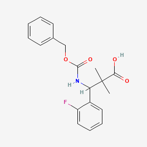 molecular formula C19H20FNO4 B13240297 3-{[(Benzyloxy)carbonyl]amino}-3-(2-fluorophenyl)-2,2-dimethylpropanoic acid 